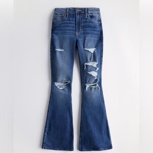 Hollister high rise flared distressed jeans